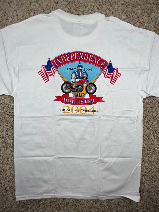 Fruit of the Loom Other - Vintage 2004 Hollister Independence Rally Motorcycle T-Shirt Mens Large White